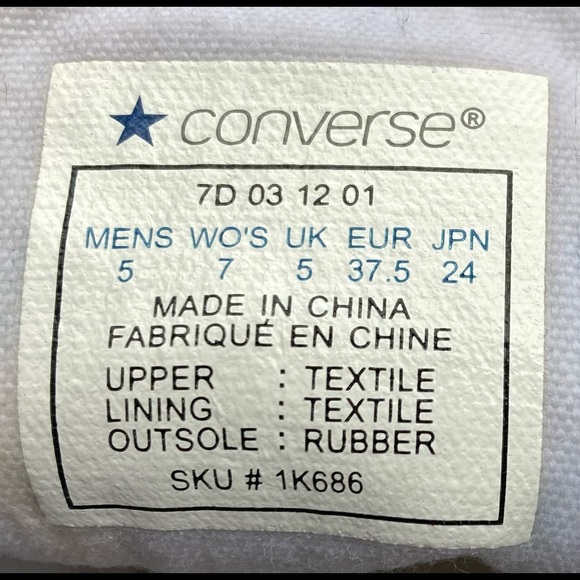 CONVERSE ALL STARS Shoes CHUCK TAYLOR Sneakers Blue White Size 7 - Picture 9 of 11